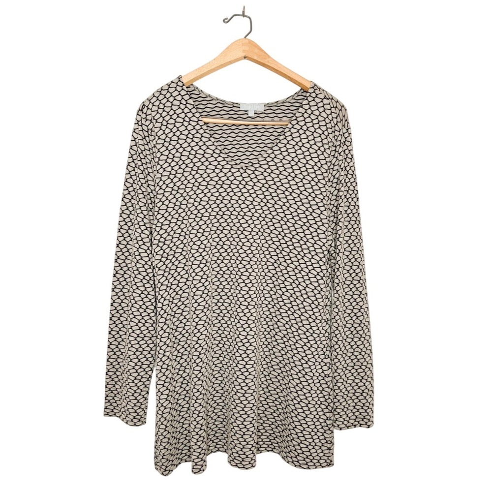 Habitat Womens Textured Knit Long Sleeve V Neck Tunic Neutral Large L